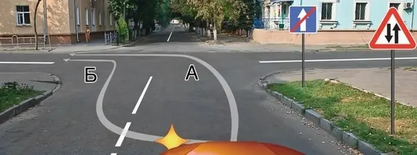 По какой траектории Вам разрешается выполнить поворот налево?