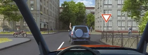 Поднятая вверх рука водителя легкового автомобиля является сигналом, информирующим Вас о его намерении: