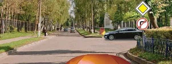 Вы намерены остановиться сразу за перекрестком. В каком месте необходимо включить указатели правого поворота?