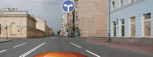 В каких направлениях Вам можно продолжить движение по второй полосе?