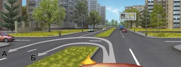 По какой траектории Вам разрешено выполнить разворот?