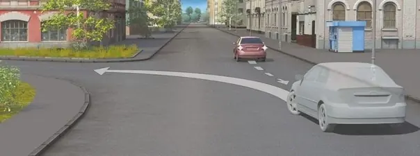 Водитель случайно проехал перекрёсток. Разрешено ли ему в этой ситуации использовать задний ход, чтобы затем продолжить движение налево?