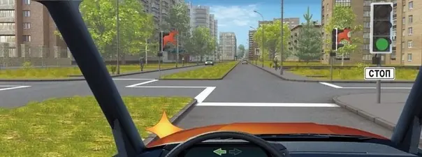 Вы намерены повернуть налево. Ваши действия?