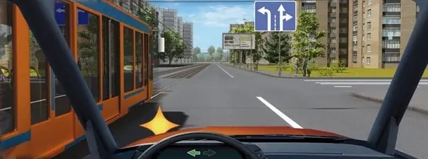 Вы намерены повернуть налево. Ваши действия?