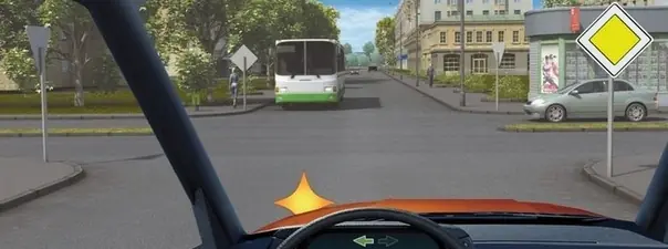 При повороте налево Вы: