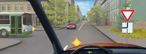 Вы намерены повернуть налево. Ваши действия?