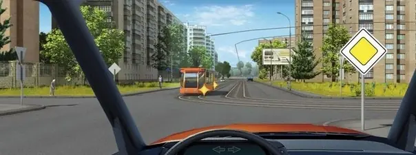 Вы намерены продолжить движение прямо. Ваши действия: